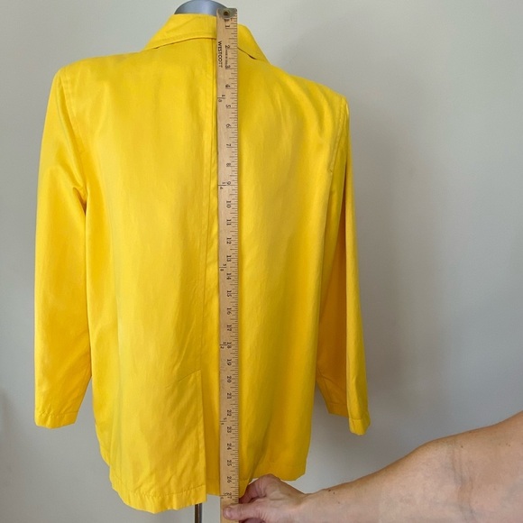 90’s EMANUEL UNGARO Yellow Double Breasted Pea Coat Jacket L - Picture 11 of 12